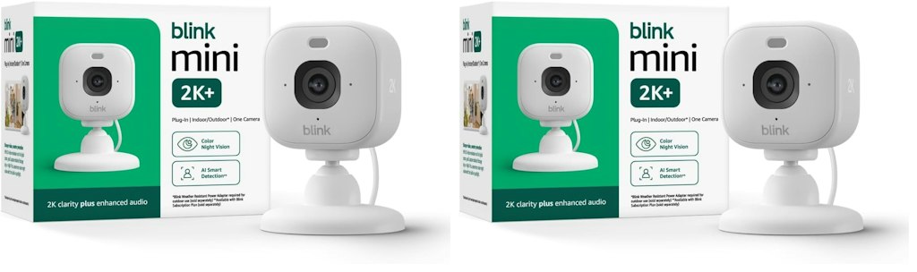 Blink Mini 2K+ 2K Indoor Security Camera 2-Pack: $31