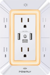 6-Outlet Wall Outlet Extender for $10 + free shipping w/ Prime