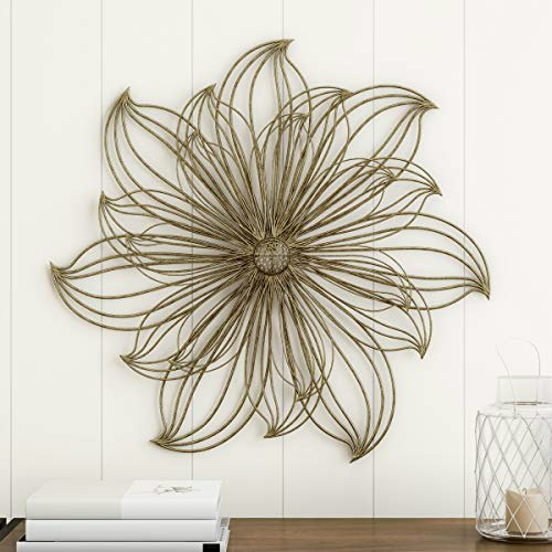 Lavish Metal Spiral Flower Wall Sculpture: $22.65