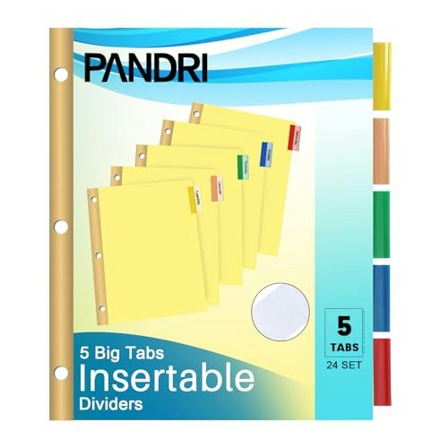 Pandri 5-Tab Binder Dividers 120-Pack: $22.99 Pandri 5-Tab Binder Dividers 120-Pack: $22.99