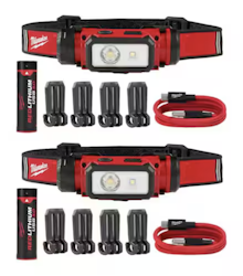 Milwaukee RedLithium LED Hard Hat Headlamp 2-Pack for $99 + free shipping