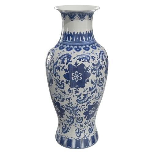 Red Lantern 18-inch Blue and White Floral Porcelain Fishtail Vase: $117.42 Red Lantern 18-inch Blue and White Floral Porcelain Fishtail Vase: $117.42