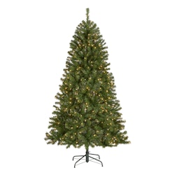 National Tree Company North Valley Spruce 6.5-Foot Pre-Lit Artificial Christmas Tree for $118 + free shipping