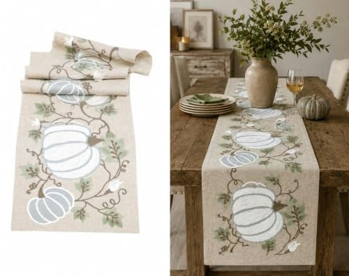 XiaHomeFashions 15" x 70" Harvest Pumpkins and Vines Table Runner: $16.99 XiaHomeFashions 15" x 70" Harvest Pumpkins and Vines Table Runner: $16.99