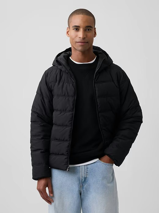 Gap Factory Relaxed Hooded Puffer Jacket: $29 Gap Factory Relaxed Hooded Puffer Jacket: $29
