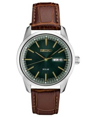 Seiko Men's Solar Essentials Leather Strap Watch: $191 Seiko Men's Solar Essentials Leather Strap Watch: $191