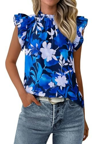 Prettygarden Women's Ruffle Short Sleeve Boho Floral Blouse: $17.98 Prettygarden Women's Ruffle Short Sleeve Boho Floral Blouse: $17.98