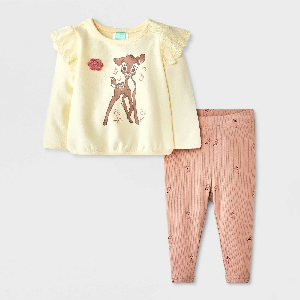 Disney Bambi Baby Girls' Sweatshirt and Legging Set 6-9M: $14