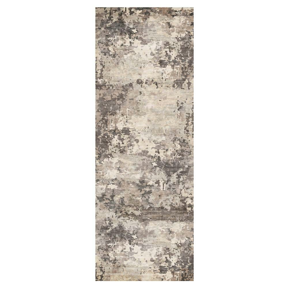 Crystal Print Kaori 2' x 6' Abstract Polyester Runner Rug: $29.99