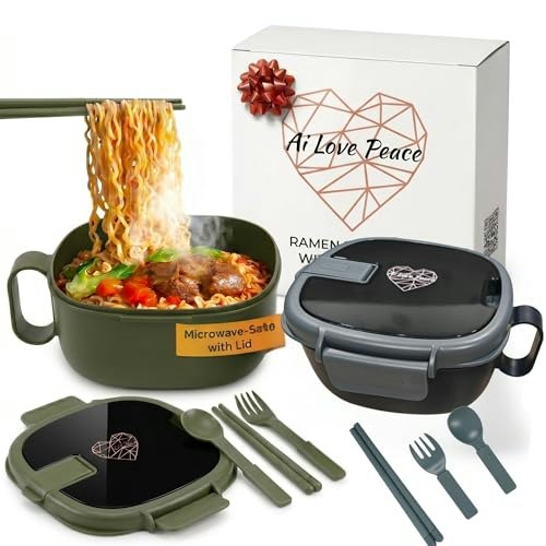 Microwave Ramen Bowl with Lid and Utensils 2-Pack: $33.99 Microwave Ramen Bowl with Lid and Utensils 2-Pack: $33.99