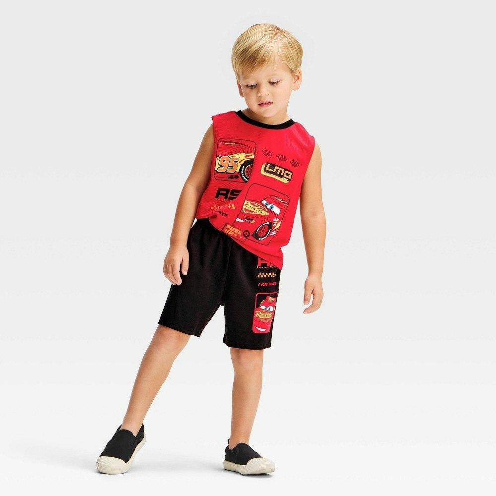 Disney Cars Lightning McQueen Toddler Boys' 2-Piece Shorts Set: $18
