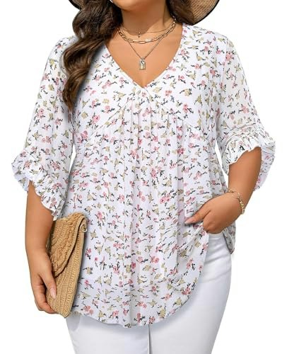 Women's Plus Size V-Neck Bell Sleeve Tunic Blouse: $23.79 Women's Plus Size V-Neck Bell Sleeve Tunic Blouse: $23.79