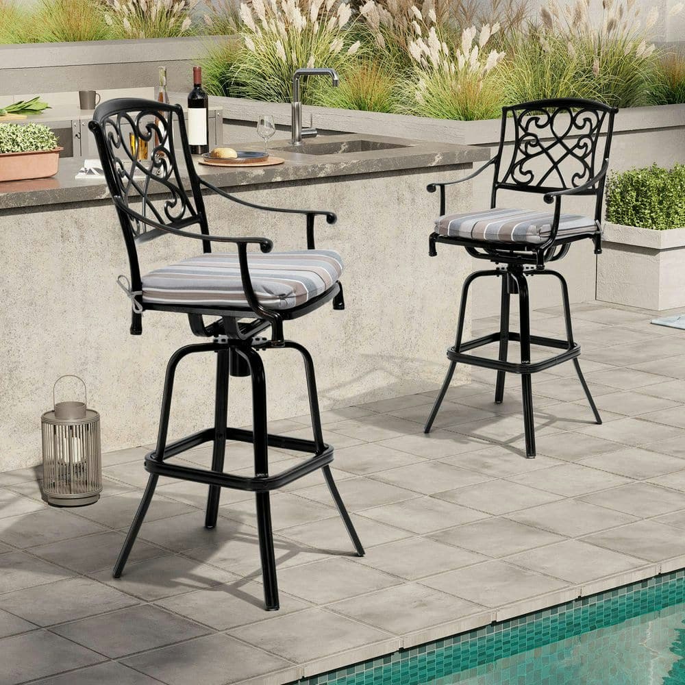 Swivel Cast Aluminum Outdoor Bar Stool 2-Pack: $515 Swivel Cast Aluminum Outdoor Bar Stool 2-Pack: $515