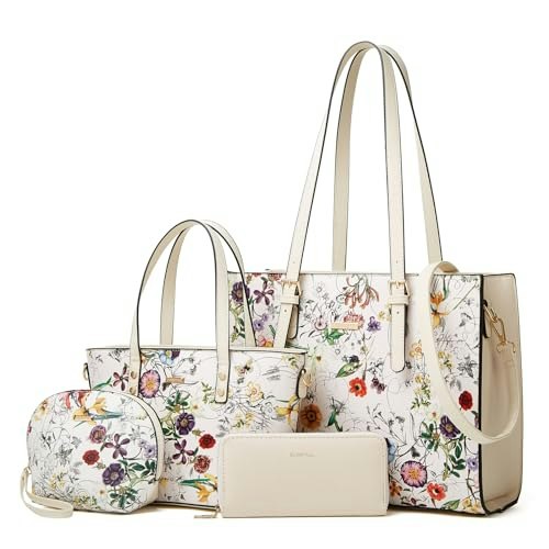 Women's Synthetic Leather Tote and Satchel Bag 4-Piece Set: $33.96 Women's Synthetic Leather Tote and Satchel Bag 4-Piece Set: $33.96