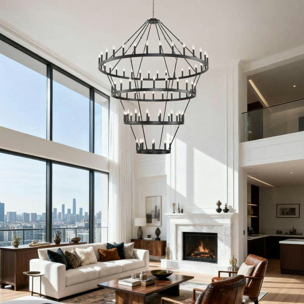 80-Light 4-Tier Wagon Wheel Chandelier: $1,104.77 80-Light 4-Tier Wagon Wheel Chandelier: $1,104.77