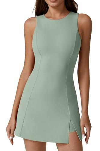 Qinsen Women's Sleeveless Workout Tennis Dress with Shorts: $33.99