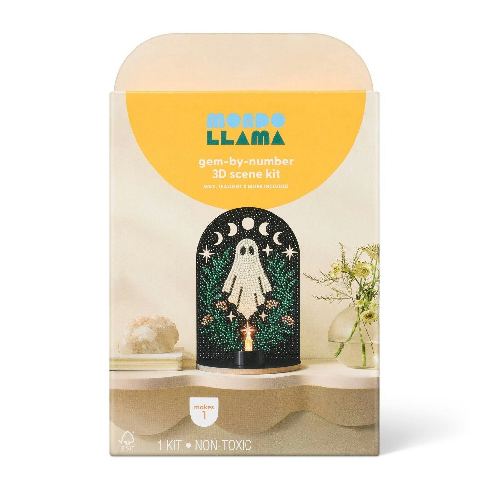 Mondo Llama Halloween Ghost Gem Art Votive Kit: $15