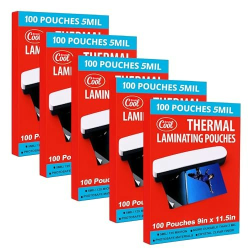 Simply Cool 9" x 11.5" 5-Mil Thermal Laminating Pouches 500-Pack: $98.99 Simply Cool 9" x 11.5" 5-Mil Thermal Laminating Pouches 500-Pack: $98.99