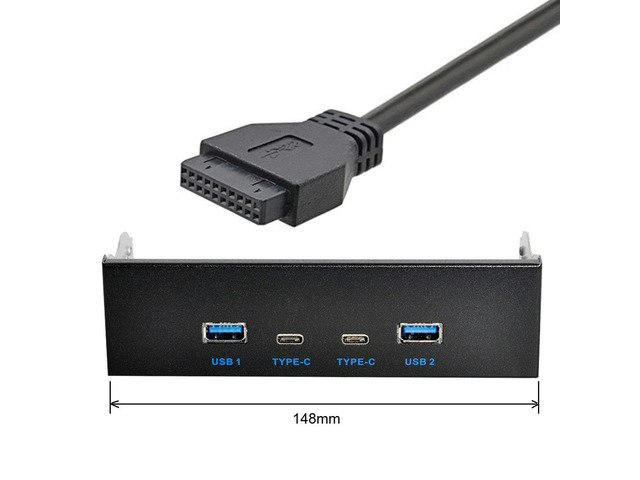 4-Port USB-C and USB 3.0 Front Panel Hub for 5.25-inch Bay: $31.49 4-Port USB-C and USB 3.0 Front Panel Hub for 5.25-inch Bay: $31.49