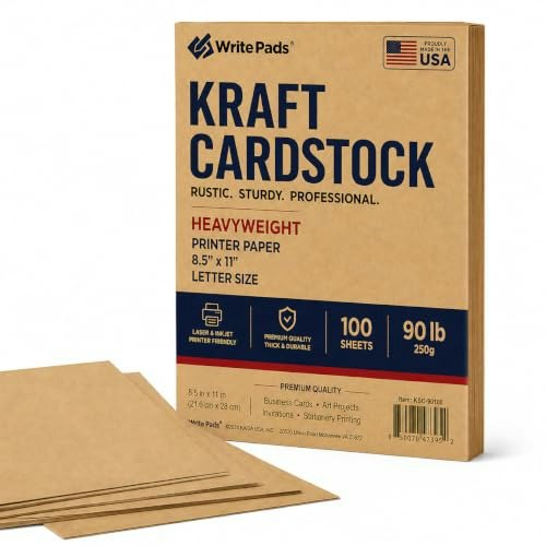 Kaisa Craft 8.5" x 11" 90lb Kraft Cardstock 100-Pack: $22.94 Kaisa Craft 8.5" x 11" 90lb Kraft Cardstock 100-Pack: $22.94