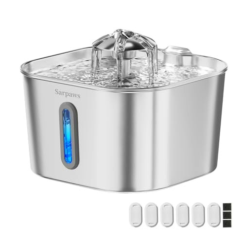 Sarpaws 74oz Stainless Steel Cat Water Fountain: $21.84 Sarpaws 74oz Stainless Steel Cat Water Fountain: $21.84