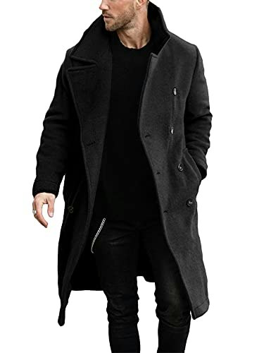 Makkrom Men's Double Breasted Trench Coat: $55.98