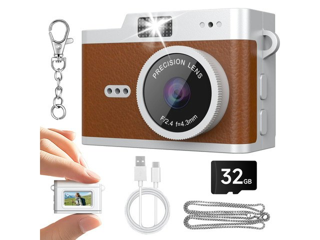 Mini Keychain 1080p Digital Camera with 32GB SD Card: $29.99