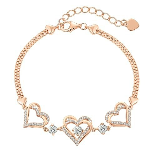 CDE 18K Rose Gold Heart Bracelet: $37.98