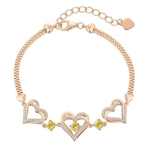 CDE 18K Rose Gold Heart Bracelet: $37.98