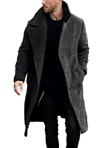 Makkrom Men's Double Breasted Trench Coat: $55.98