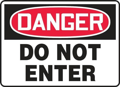 AccuformNMC Danger Do Not Enter Aluminum Safety Sign 10" x 14": $4.53