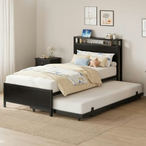 Ironck Twin Daybed with Trundle and Storage Headboard: $179.97 Ironck Twin Daybed with Trundle and Storage Headboard: $179.97