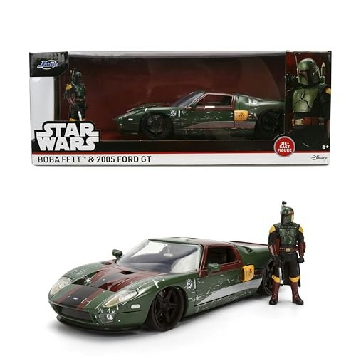 Jada 1:24 Scale Boba Fett 2005 Ford GT Die-Cast Vehicle and Figure Set: $34.15