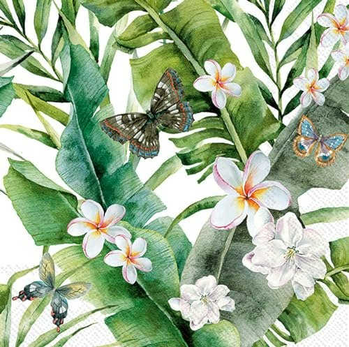 IHR Ideal Home Range 6.5\" x 6.5\" Jungle Leaves 3-Ply Paper Napkins 20-Count: $5.86