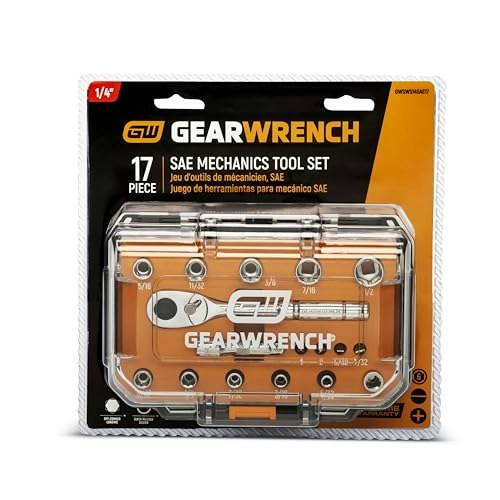 Gearwrench 17-Piece 1/4-inch Drive 72T SAE Mechanics Tool Set: $20.40