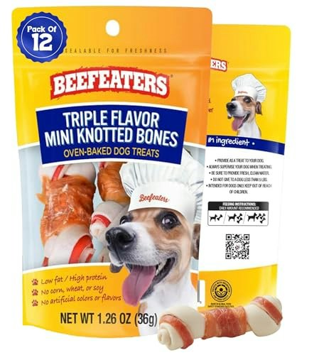 Beefeaters Triple Flavor Mini Knotted Bone Dog Treats 12-Pack: $16.82 Beefeaters Triple Flavor Mini Knotted Bone Dog Treats 12-Pack: $16.82