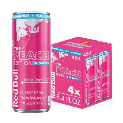 Red Bull Sugarfree Peach Edition Energy Drink 8.4-oz. 4-Pack: $8.48