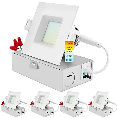 Luxrite 3-Inch Square Dimmable LED Recessed Downlight 4-Pack: $157.95
