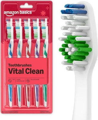 Amazon Basics Clean Plus Soft Toothbrush 10-Pack for $3.63 via Sub. & Save + free shipping w/ Prime