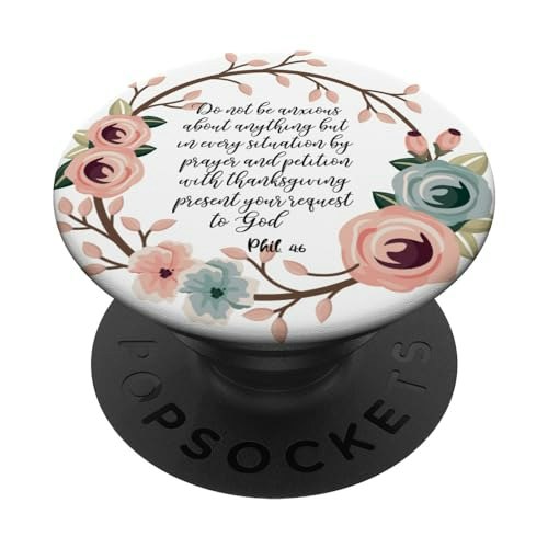 Christian Bible Verse Floral PopSockets PopGrip: $14.39 Christian Bible Verse Floral PopSockets PopGrip: $14.39