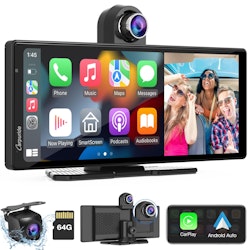 Carpuride 9.3" Wireless CarPlay & Android Auto Display w/ 4K Dual Dash Cam for $153 + free shipping