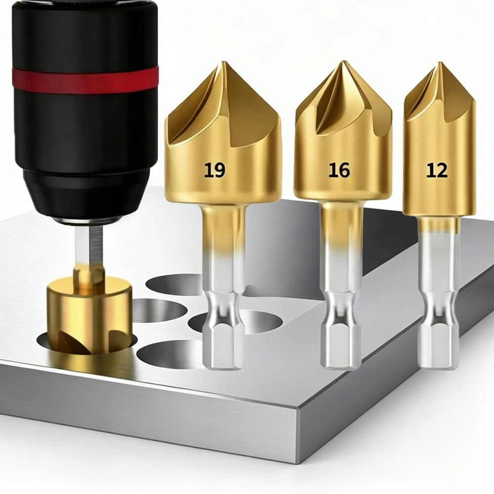 3-Piece Countersink Drill Bit Set: $1.86