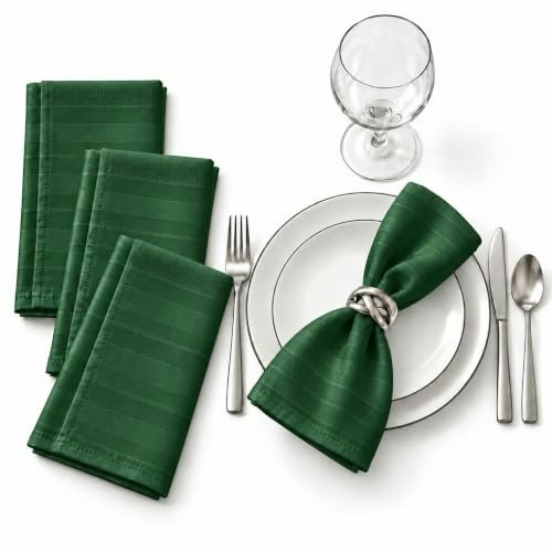 Newbridge Denley 60" x 144" Christmas Green Satin Stripe Tablecloth: $33.99 Newbridge Denley 60" x 144" Christmas Green Satin Stripe Tablecloth: $33.99