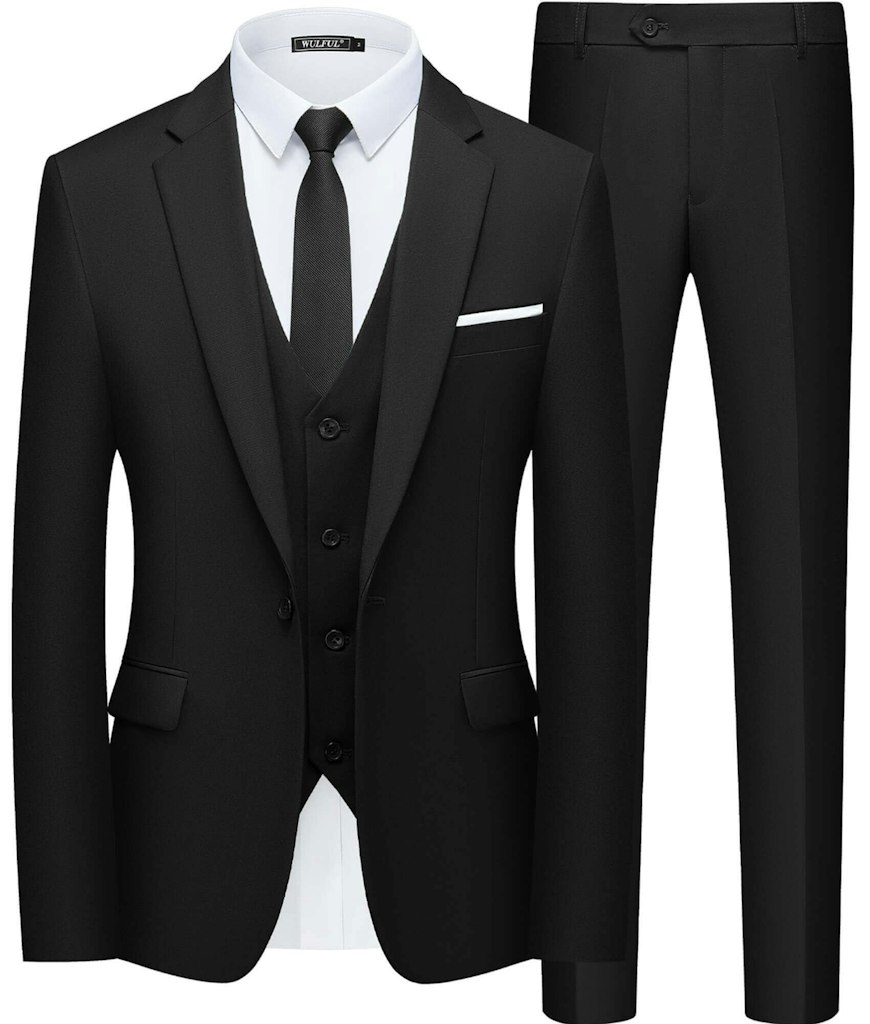Men's Slim Fit One-Button 3-Piece Suit: $56 Men's Slim Fit One-Button 3-Piece Suit: $56