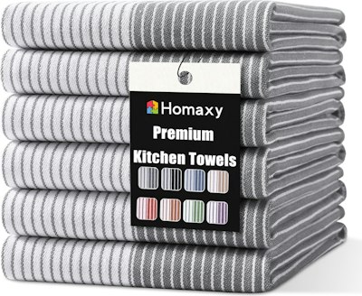 Homaxy Premium 100% Cotton Kitchen Towels 6-Pack for $18 + free shipping w/ Prime