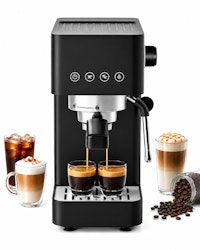 Compact 20-Bar Espresso Machine w/ Milk Frother for $80 + free shipping w/ Prime