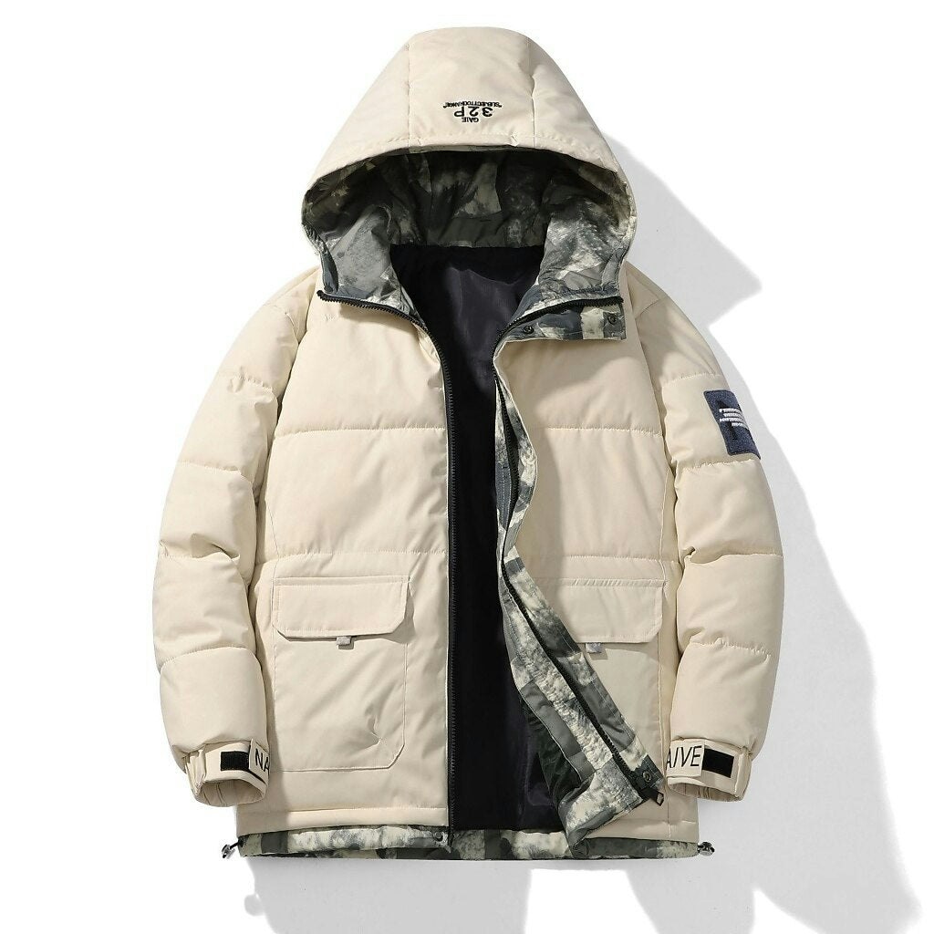 Men's Quilted Hooded Puffer Jacket: $29