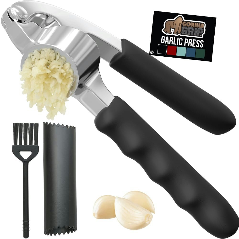 Gorilla Grip 3-Piece Garlic Press & Peeler Set: $13
