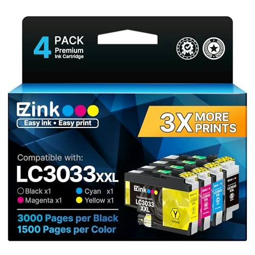 E-Z Ink LC3033XXL High Yield Ink Cartridges 4-Pack: $26.96 E-Z Ink LC3033XXL High Yield Ink Cartridges 4-Pack: $26.96