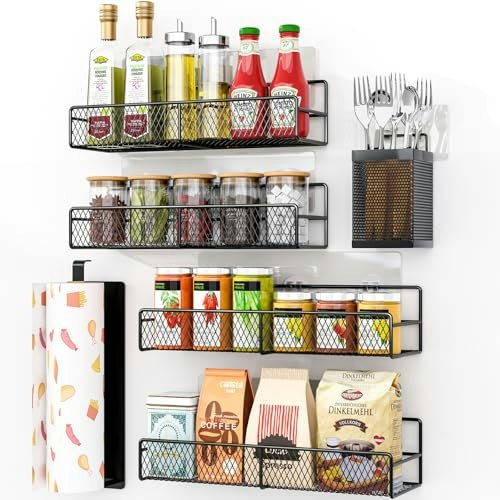 Dtuqyx Wall Mounted Spice Rack 6-Pack: $18.04 Dtuqyx Wall Mounted Spice Rack 6-Pack: $18.04